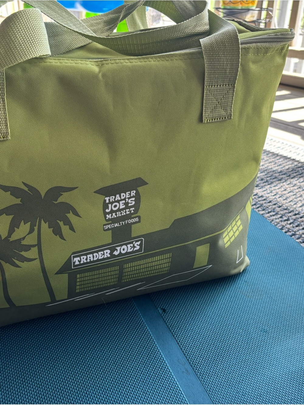 Trader Joe's Olive Green Reusable Grocery Tote Bag